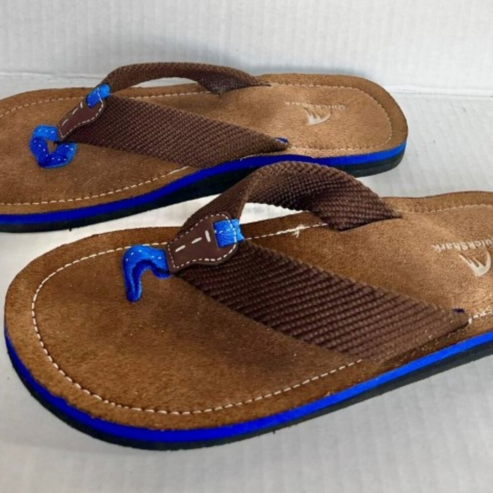 Quickshark Mens Flip Flops Leather Thong Sandals Arch Support (NEW)
